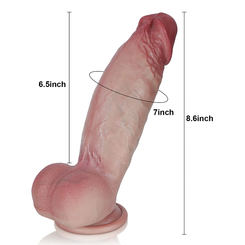 Ultra Realistische Huidkleurige Siliconen Dikke Dildo 8,6 Inch